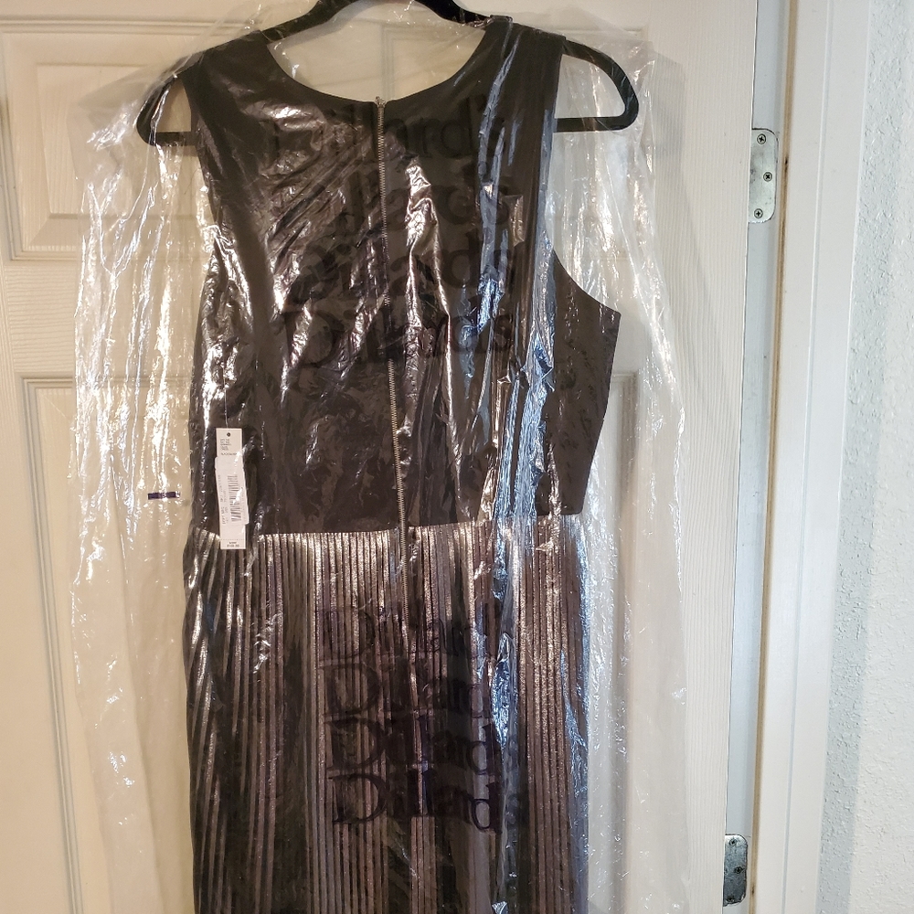 Black and Metallic Silver evening gown